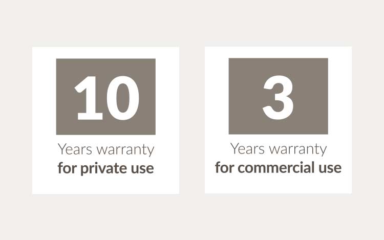 Warranty seal with 10 and 3 years warranty period