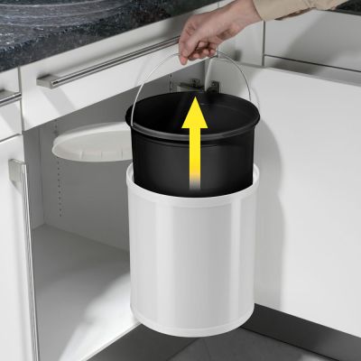 Hailo Caixote lixo armário Compact-Box M 15 L aço inoxidável 3555-101