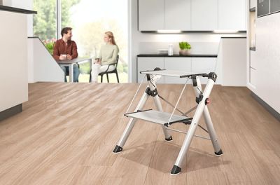 Hailo MK80 ComfortLine folding step is standing in a kitchen