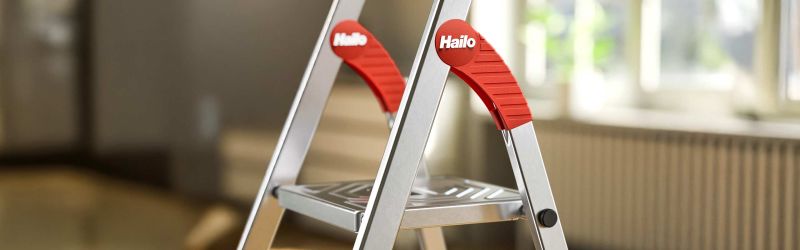 Person standing on a Hailo folding step