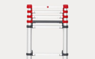 Extended rungs of a telescopic ladder